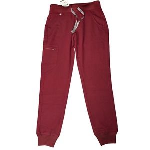 FIGS ZAMORA 2.0  SCRUB MEDICAL JOGGER PANTS‎ WOMENS XS BURGUNDY NEW